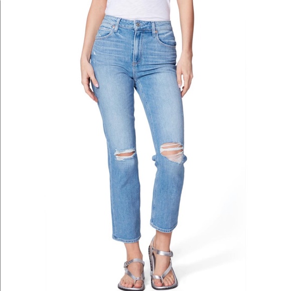 NWT PAIGE ‘Sarah’ High Waist Distressed Jeans - Picture 2 of 5